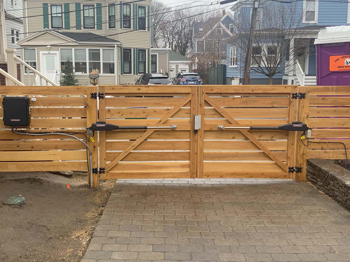 Custom wrought iron gate installed in the Merrimack Valley, Massachusetts