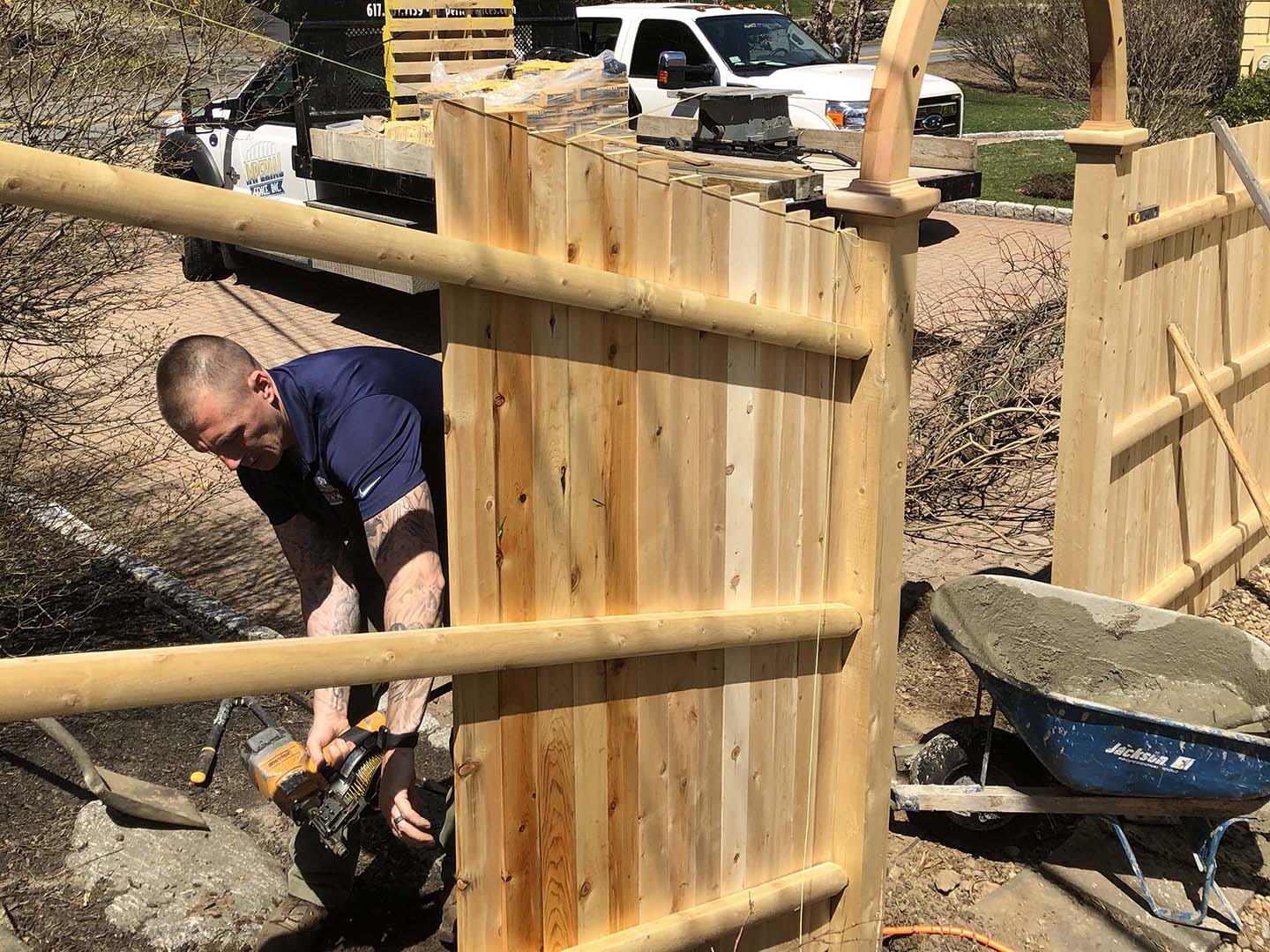 Black chain link fence installed in Merrimack Valley, Massachusetts