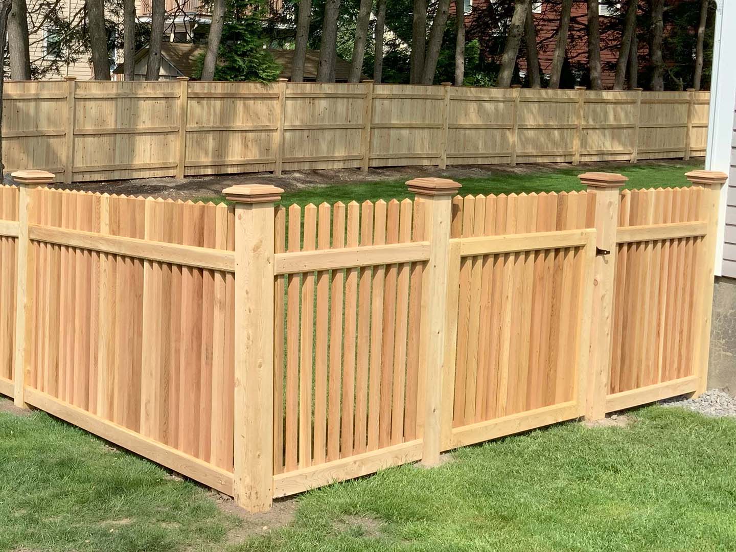 Wood fence project completed by Imperial Fence in the Merrimack Valley, Massachusetts